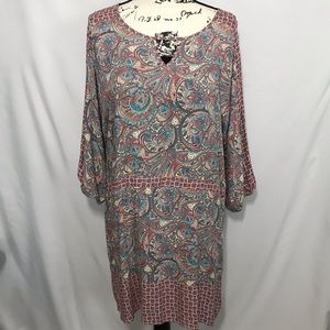 Lovposh Boho 3/4 Sleeve Flowered Dress Sz M